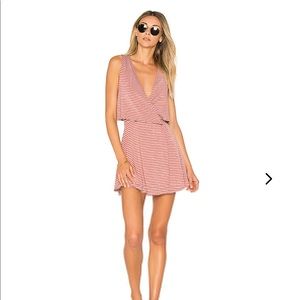 Lovers + friends striped wrap dress